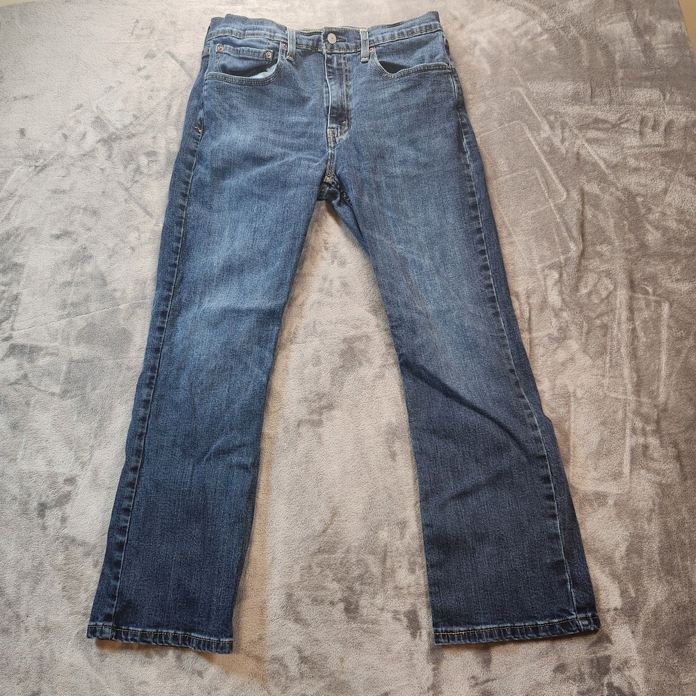 Levis Jeans 527 34x30 Blue Low Slim Wide Leg Bootcut Medium Wash Denim